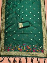 AE-021 – Multicolor Bird Motif Paithani Suit Set