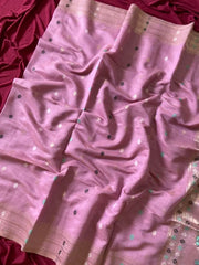 Soft Muga Cotton 3D Elephant Woven Paithani Saree