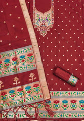AE-004 – Soft Silk Unstitched Paithani Suits