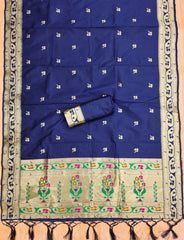 AE-015 – Royal Elephant Paithani Unstitched Suit