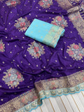 Dolla Silk Embroidery Work Lace Flowers Design Saree