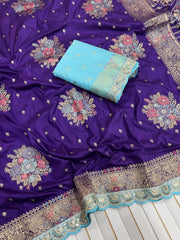 Dolla Silk Embroidery Work Lace Flowers Design Saree