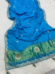 Gaji Silk Original Gala Pallu Gota Pati Hand Work Saree