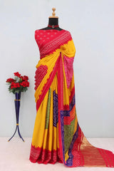 New Pure Gajji Silk Bandhani Saree
