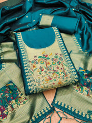 AE-010 – Premium Zari Bird Design Paithani Suit