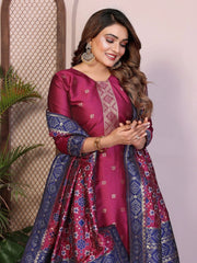 AE-19A – Unstitched Patola Soft Silk 3 Piece Suits