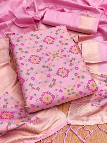 AE-19B – Unstitched Designer Patola Silk Ethnic Wear