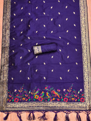 AE-021 – Multicolor Bird Motif Paithani Suit Set
