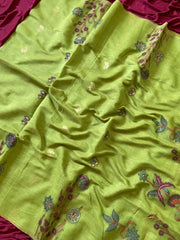 Premium Soft Muga Cotton Flowery Saree