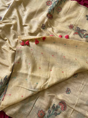 Premium Soft Muga Cotton Flowery Saree