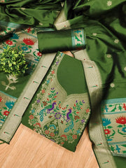 AE-004 – Soft Silk Unstitched Paithani Suits