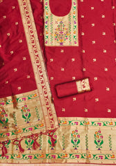 AE-015 – Royal Elephant Paithani Unstitched Suit