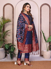 AE-19A – Unstitched Patola Soft Silk 3 Piece Suits