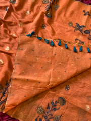 Premium Soft Muga Cotton Flowery Saree