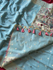Soft Muga Cotton 3D Elephant Woven Paithani Saree