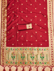 AE-015 – Royal Elephant Paithani Unstitched Suit