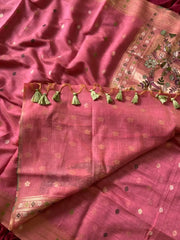 Soft Muga Cotton 3D Elephant Woven Paithani Saree