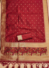 AE-010 – Premium Zari Bird Design Paithani Suit