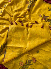 Premium Soft Muga Cotton Flowery Saree