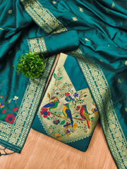 AE-021 – Multicolor Bird Motif Paithani Suit Set