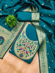AE-012 – Royal Peacock Garden Paithani Silk Suit Set
