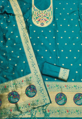 AE-012 – Royal Peacock Garden Paithani Silk Suit Set