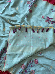 Premium Soft Muga Cotton Flowery Saree