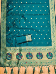 AE-012 – Royal Peacock Garden Paithani Silk Suit Set