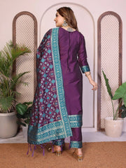 AE-19A – Unstitched Patola Soft Silk 3 Piece Suits