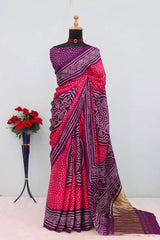 Premium Pure Gajji Silk Bandhani Saree