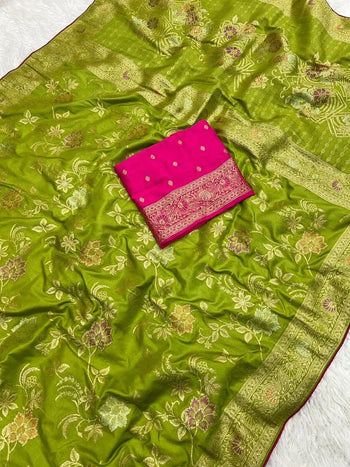 Dola Silk Banarasi Jaal Premium Saree