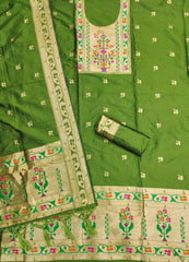 AE-015 – Royal Elephant Paithani Unstitched Suit