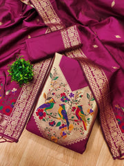 AE-021 – Multicolor Bird Motif Paithani Suit Set