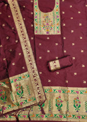 AE-015 – Royal Elephant Paithani Unstitched Suit