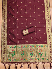 AE-015 – Royal Elephant Paithani Unstitched Suit