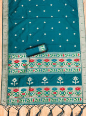 AE-004 – Soft Silk Unstitched Paithani Suits