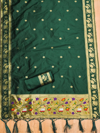 AE-013 – Swan Motif Paithani Silk Suit Set