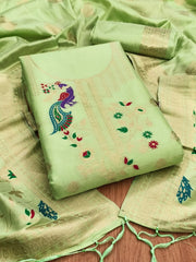 AE-018 – Peacock Motif Paithani Dress Material Set