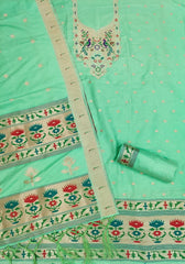 AE-004 – Soft Silk Unstitched Paithani Suits