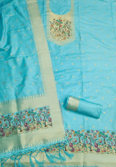 AE-010 – Premium Zari Bird Design Paithani Suit