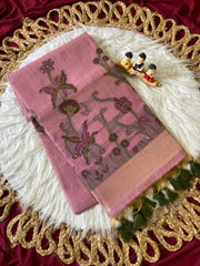 Premium Soft Muga Cotton Flowery Saree