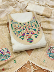 AE-012 – Royal Peacock Garden Paithani Silk Suit Set