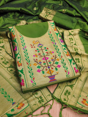 AE-015 – Royal Elephant Paithani Unstitched Suit