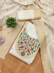 AE-012 – Royal Peacock Garden Paithani Silk Suit Set