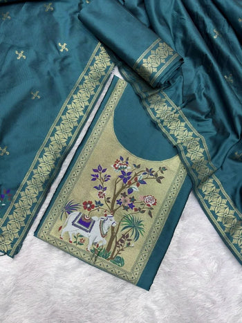 AE-022 – Pichwai Cow Motif Paithani Suit