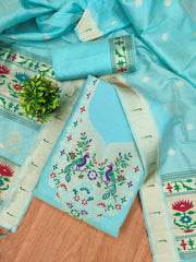 AE-004 – Soft Silk Unstitched Paithani Suits