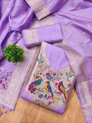 AE-021 – Multicolor Bird Motif Paithani Suit Set