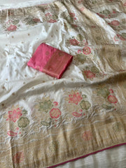 Dola Silk Rich Flowery Banarasi Saree