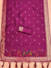 AE-021 – Multicolor Bird Motif Paithani Suit Set
