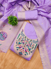 AE-012 – Royal Peacock Garden Paithani Silk Suit Set